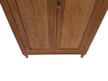 Arts & Crafts Art Nouveau Bookcase with Original Green Glass, 1900s